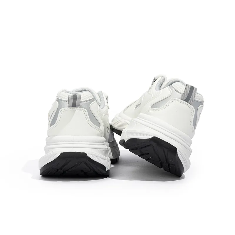 Babaya Slip Resistant Breathable Low Top Chunky Sneakers Women's White Gray-6