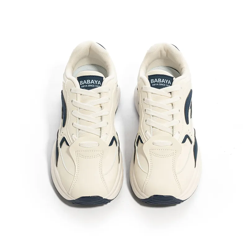 BABAYA KIDS Anti Slip Wear Resistant Low Top Chunky Sneakers Women's White Blue-4