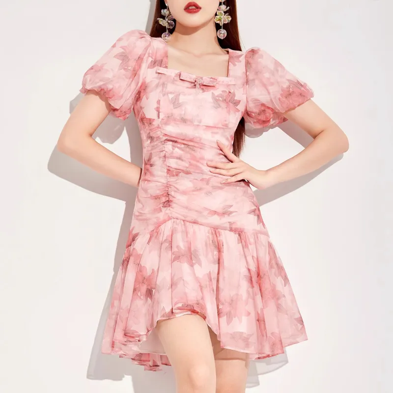 AUI Short Sleeved Dress Women's Pink-4
