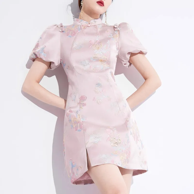 AUI Short Sleeved Dress Women's Pink-3