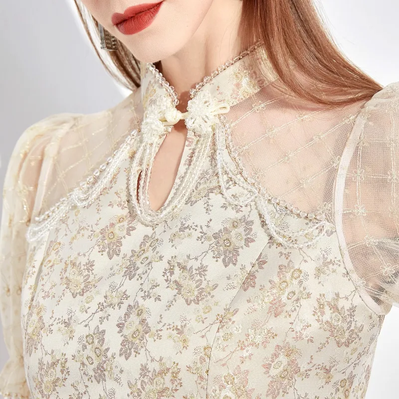 AUI Short Sleeved Dress Women's Apricot-2