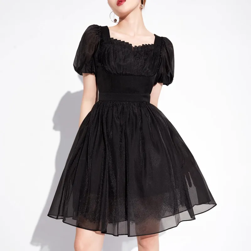 AUI Short Sleeved Dress Women's Black-3