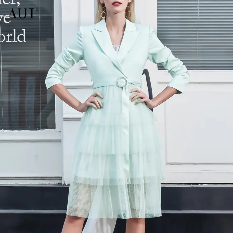 AUI Long Sleeved Dress Women's Light Green-2