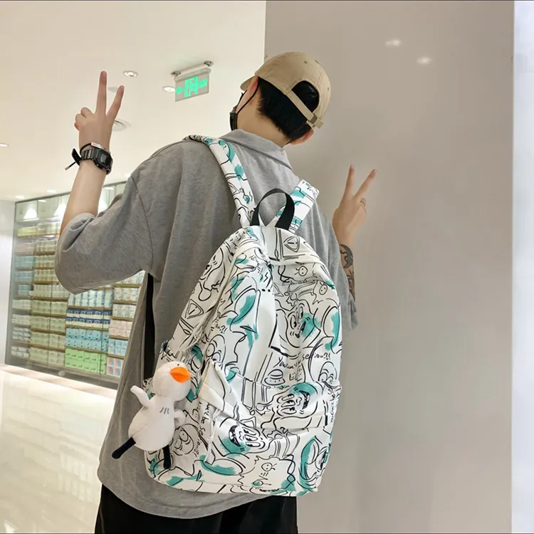 Barang Bear Nylon Backpack Regular Unisex Gray/White-5