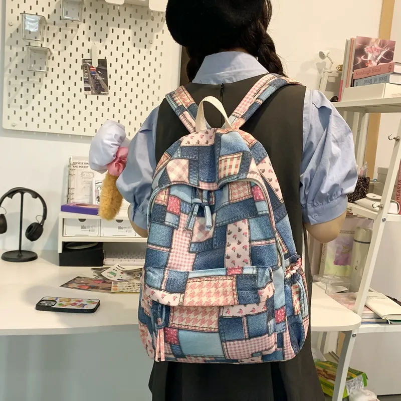 Barang Bear Canvas Canvas Bag Backpack Unisex Multicolor-7