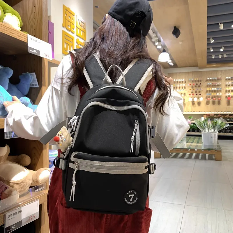 Barang Bear Nylon Backpack Regular Unisex White Black Red Pink Khaki-4