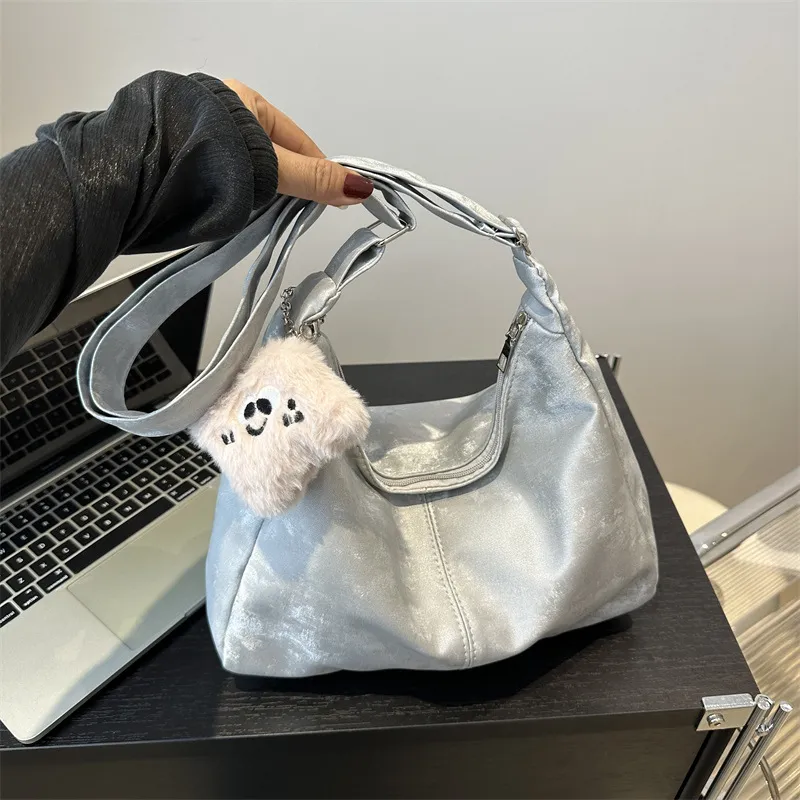 Barang Bear Suede Tote Bag Shoulder Bag Regular Women's Multicolor-6