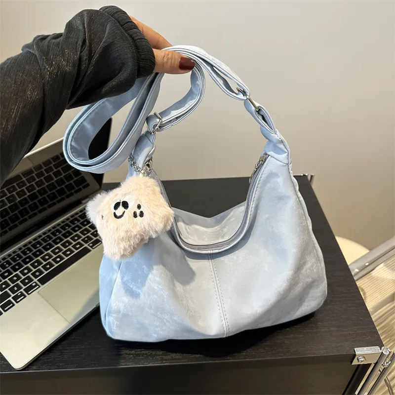Barang Bear Suede Tote Bag Shoulder Bag Regular Women's Multicolor-3