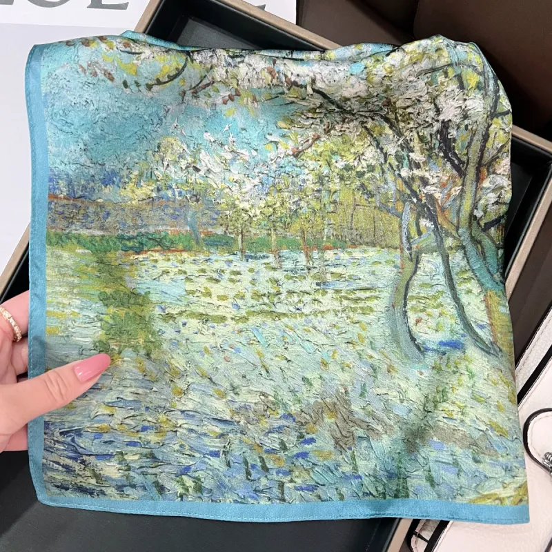 RX UVCUT Silk Scarves Unisex-1
