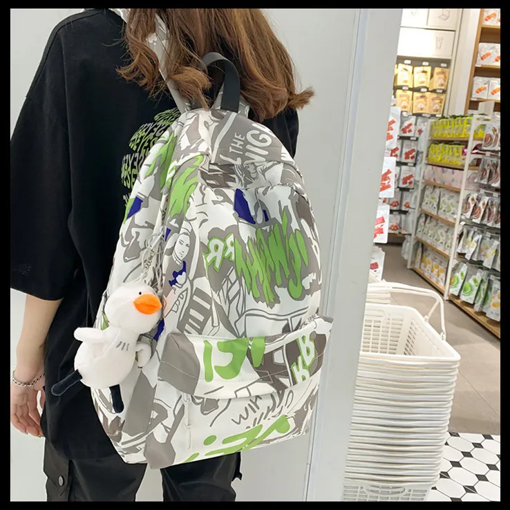 Barang Bear Nylon Backpack Regular Unisex Gray/White-1