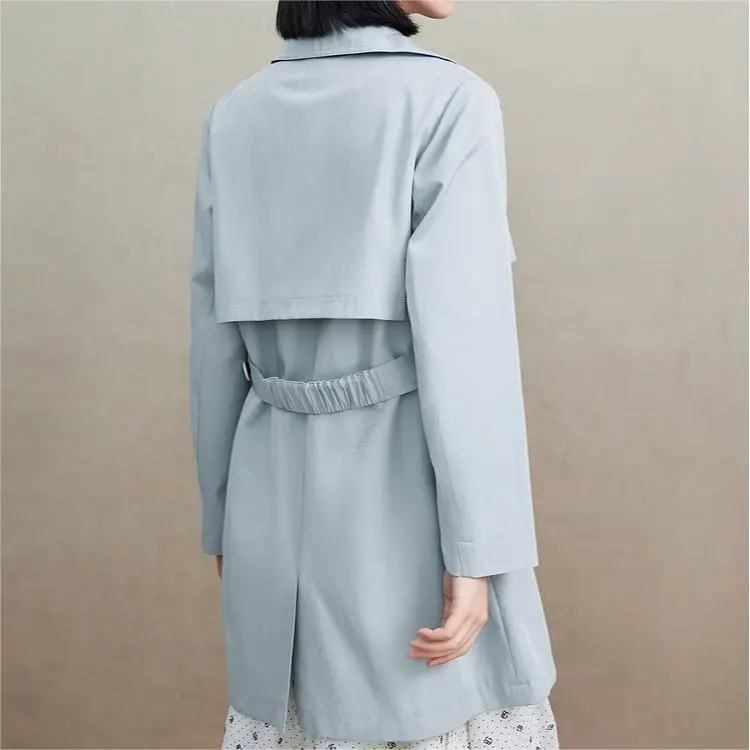 FINITY Trench Coat Women's Gray Blue-2