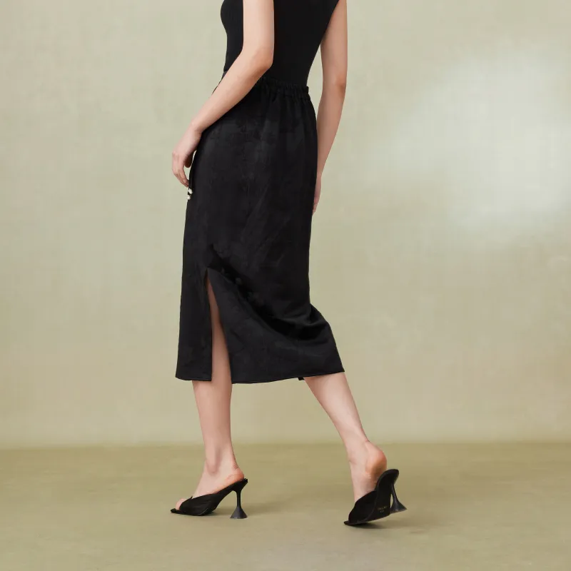 FINITY Casual Long Skirts Women's Black-4