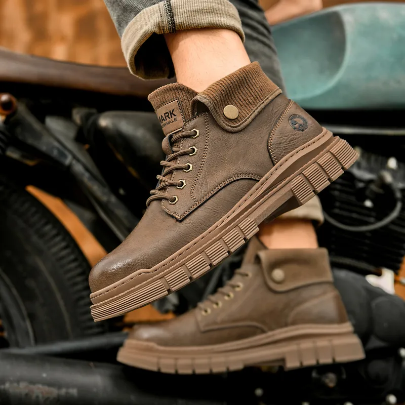 FAIRWHALE Martin Boots Men Black/Brown-5