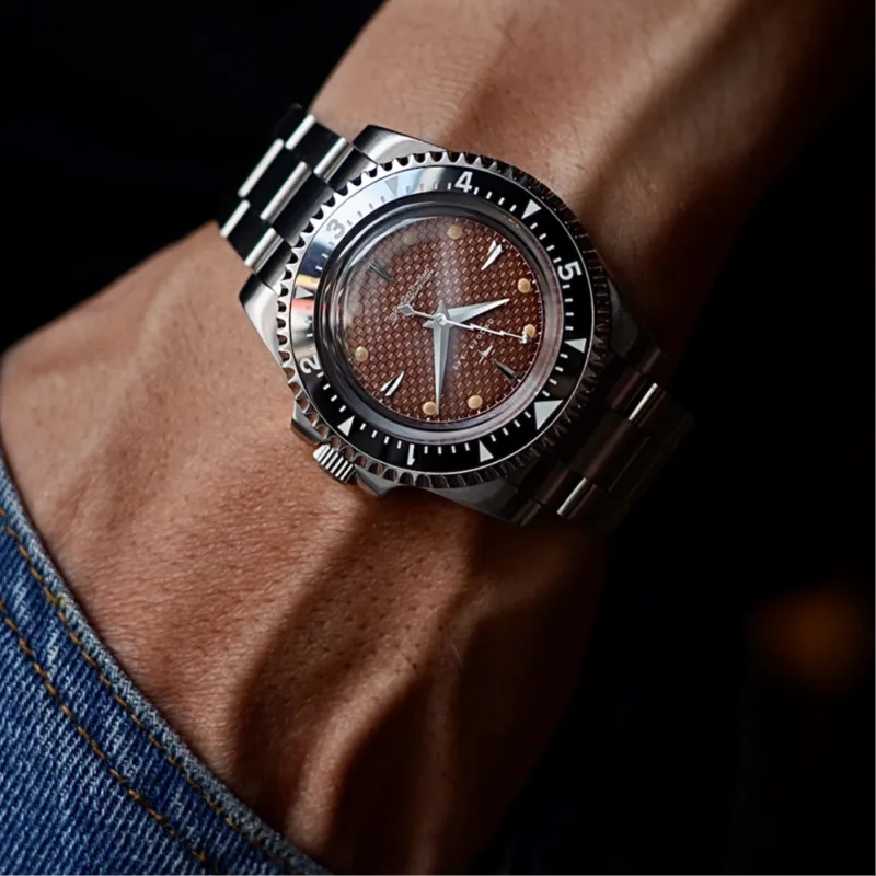 DAGGER AXE Automatic Mechanical Movement Stainless Steel Watchband Watch Unisex Coffee Watch Dial-5