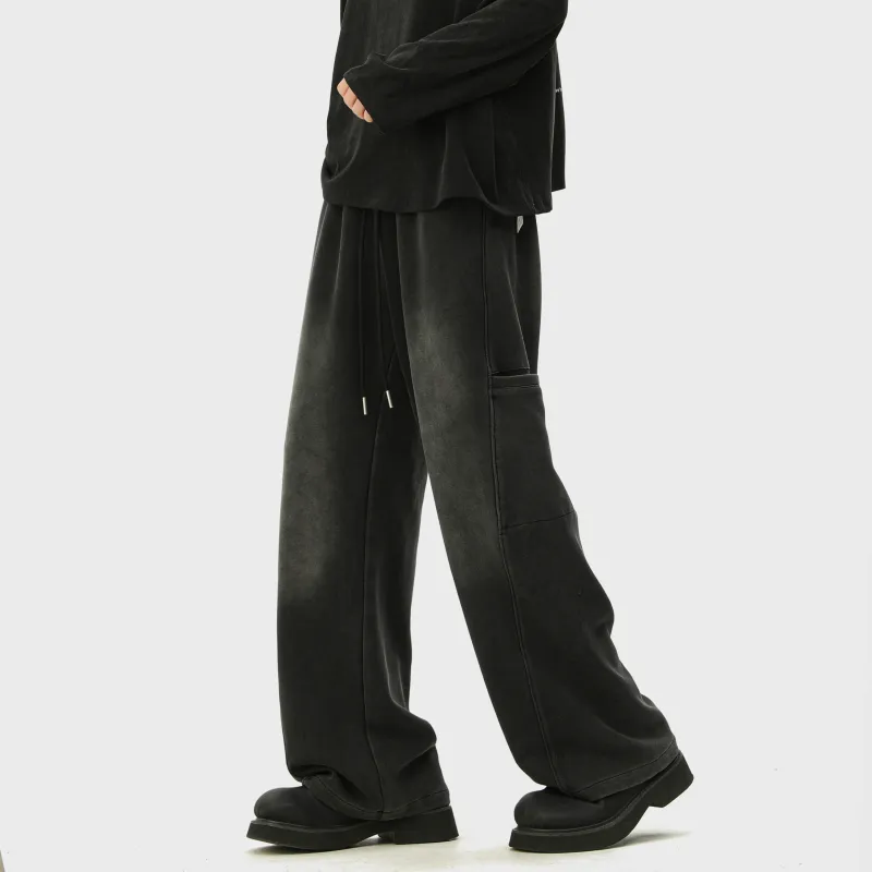 JUNGLE PANDA Knitted Sports Pants Unisex Black-3