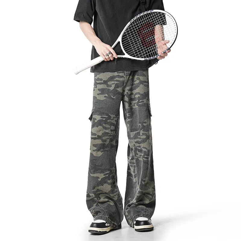JUNGLE PANDA Knitted Sports Pants Unisex Camouflage-4
