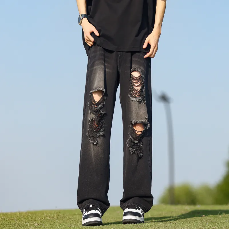 JUNGLE PANDA Jeans Unisex Black-3