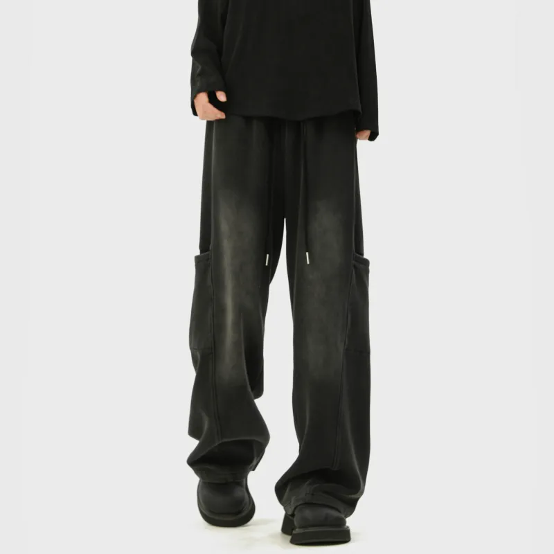 JUNGLE PANDA Knitted Sports Pants Unisex Black-4