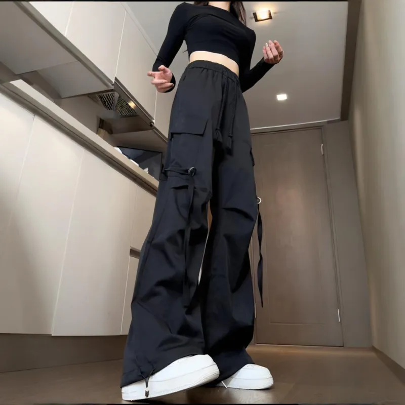 TESTUNG Cargo Pants Unisex Black-5