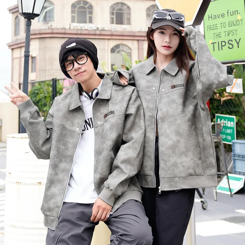 JUNGLE PANDA Leather Jackets Coats Unisex-10