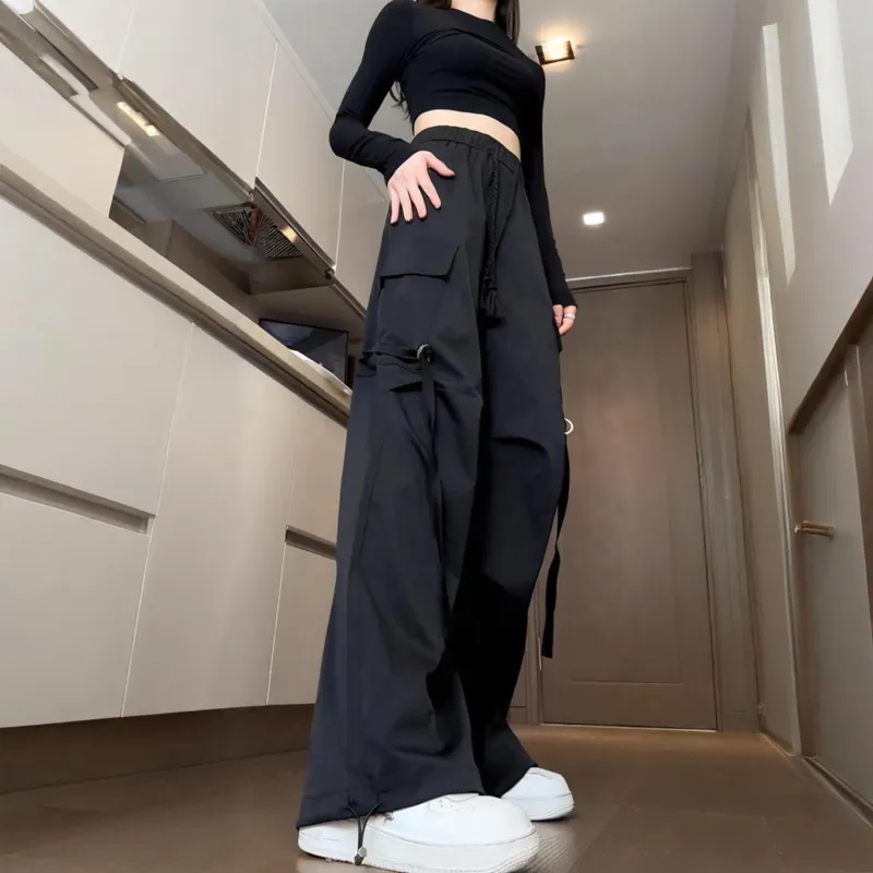 TESTUNG Cargo Pants Unisex Black-7