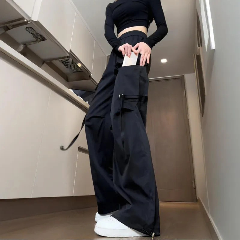 TESTUNG Cargo Pants Unisex Black-3