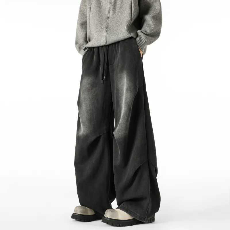 JUNGLE PANDA Knitted Sweatpants Unisex Black-6
