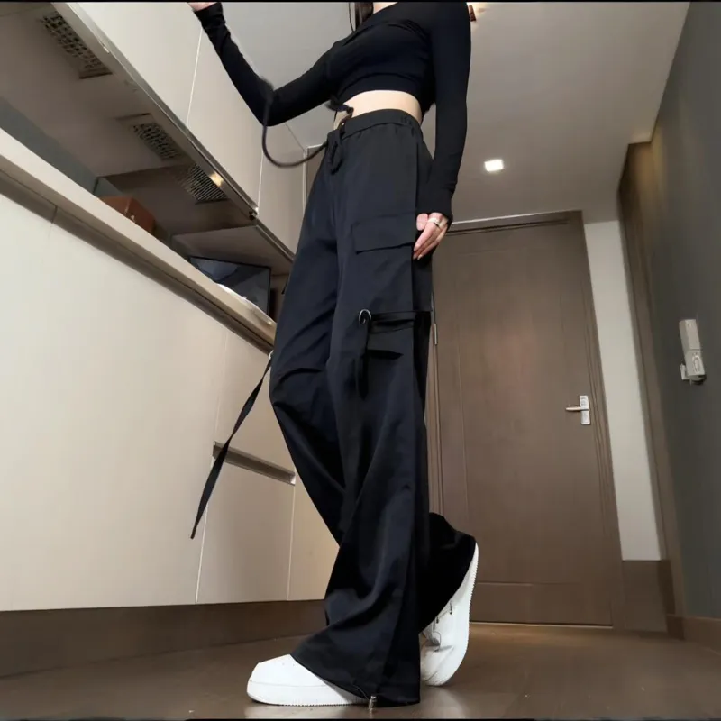 TESTUNG Cargo Pants Unisex Black-6