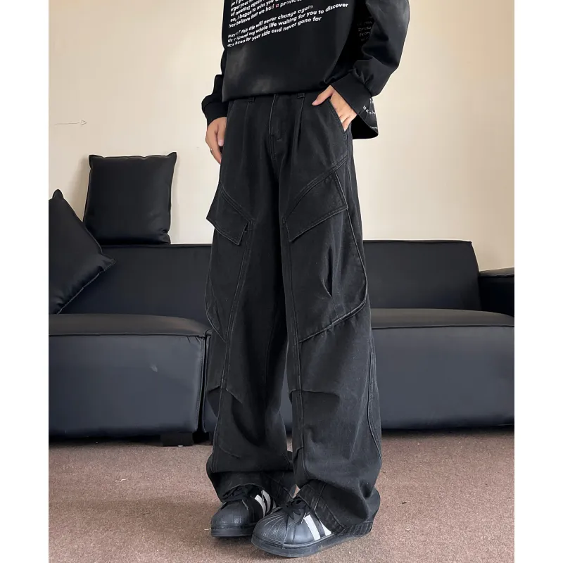 JUNGLE PANDA Jeans Unisex Black-1