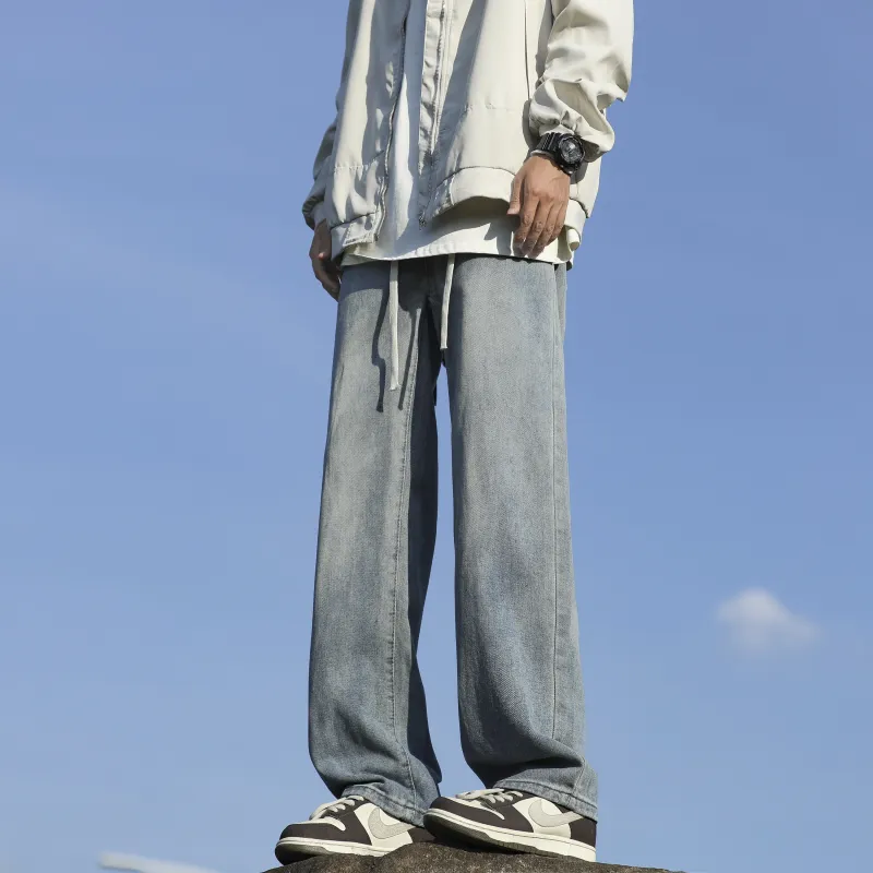 JUNGLE PANDA Jeans Unisex Distressed Gray-11