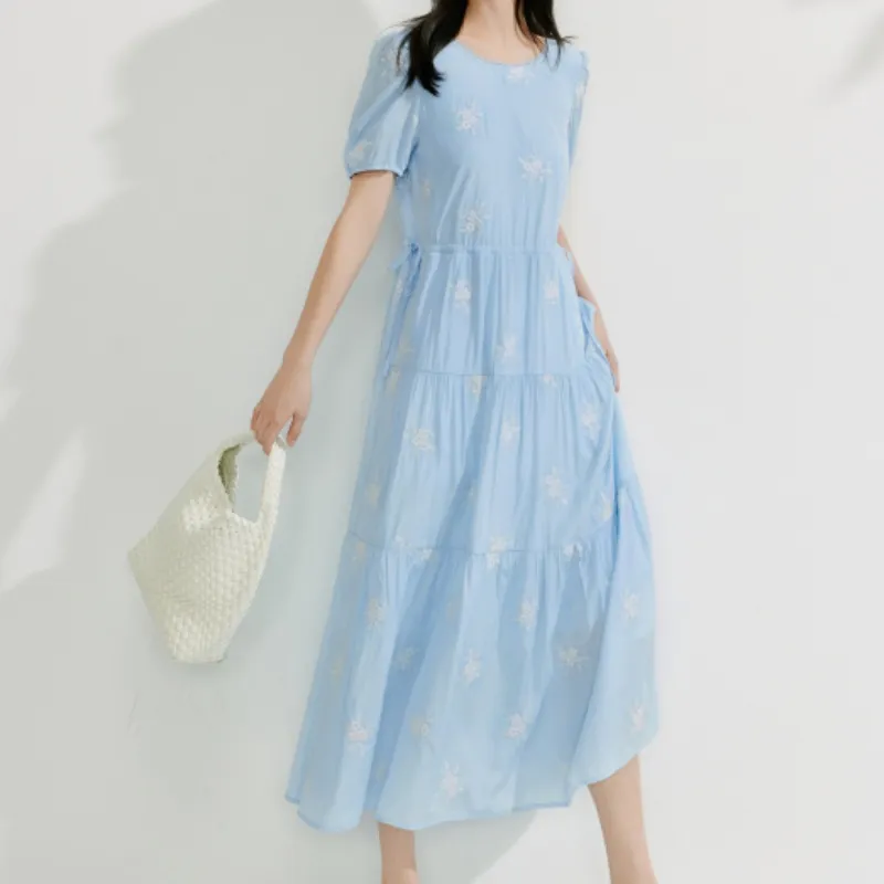 Inman Long Sleeved Dresses Women's Aqua Blue-3
