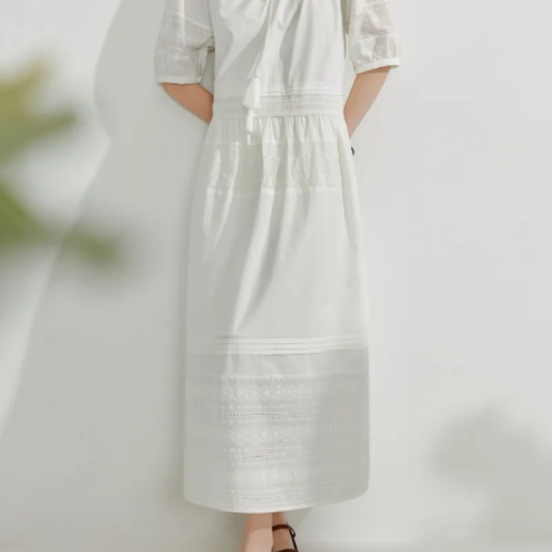 Inman Long Sleeved Dress Women's Pearl White-4