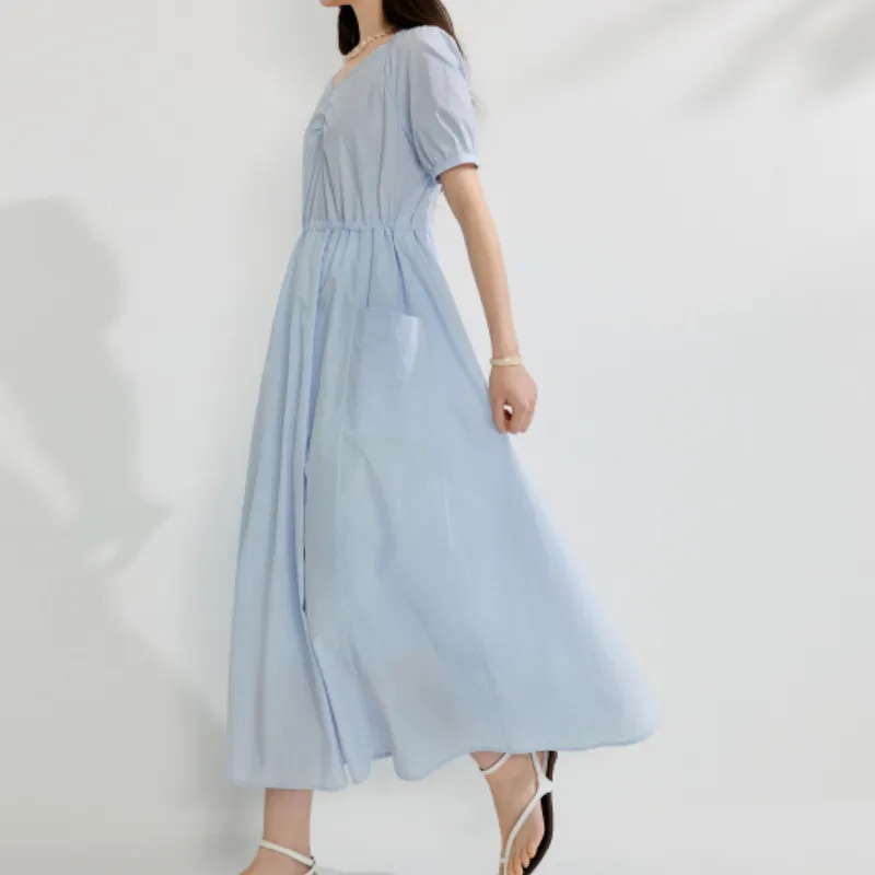 Inman Short Sleeved Dress Women's Sky Blue-4