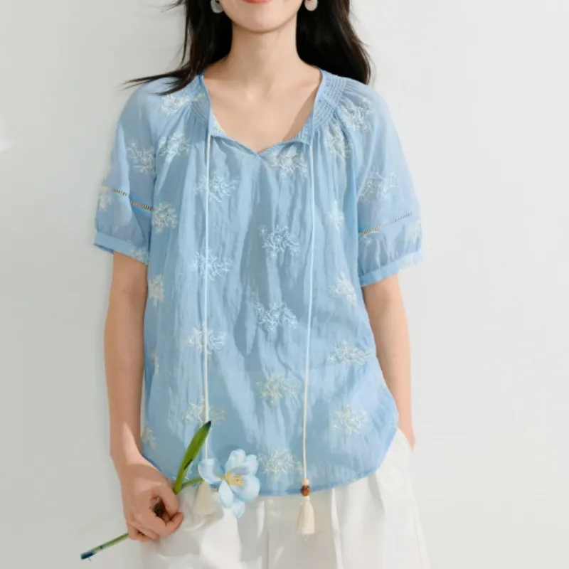 Inman T Shirt Women's Light Prussian Blue-4