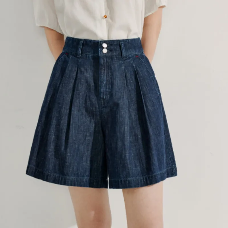 Inman Denim Shorts Women's Dark Blue-4