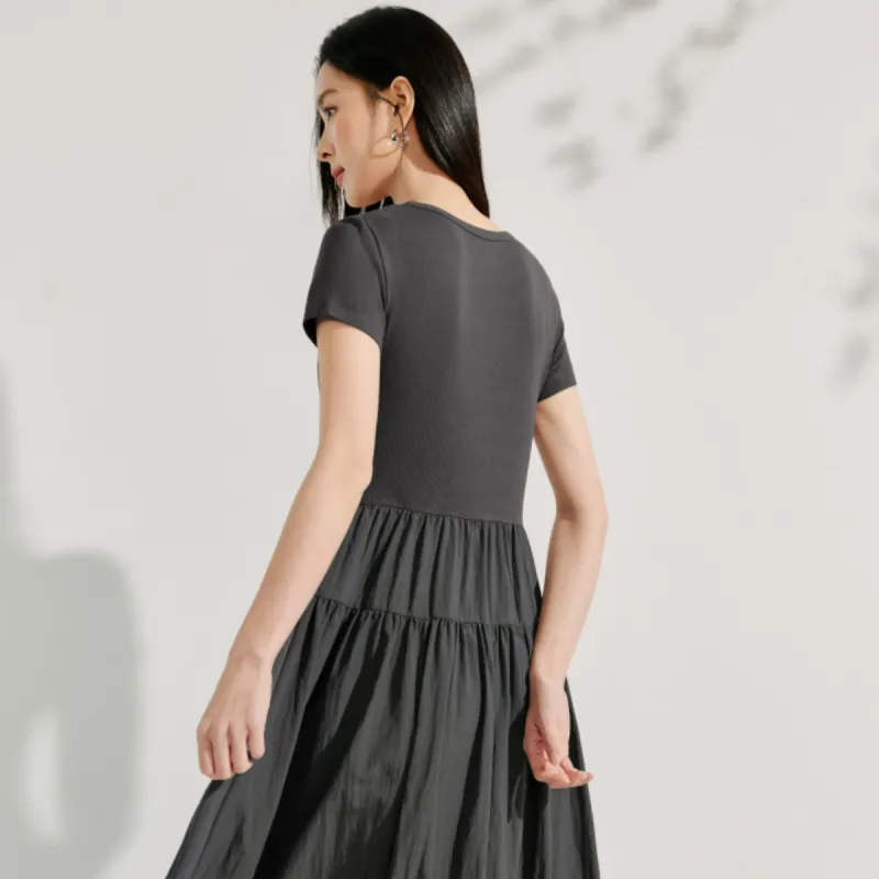 Inman Short Sleeved Dresses Women's Black Gray Color-3