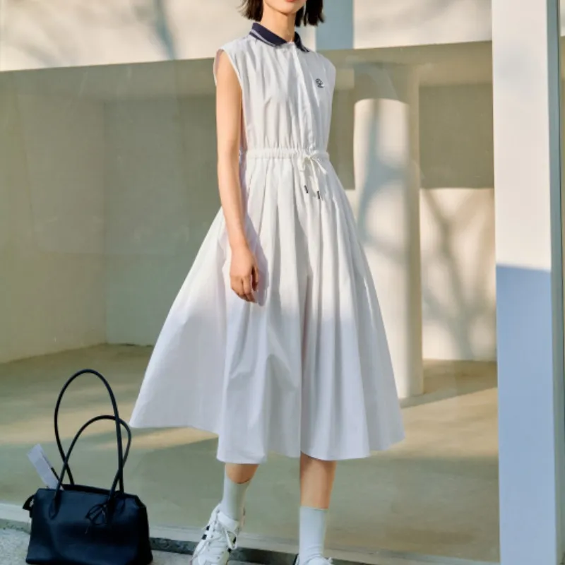 Inman Sleeveless Dress Women's Cloud White-3