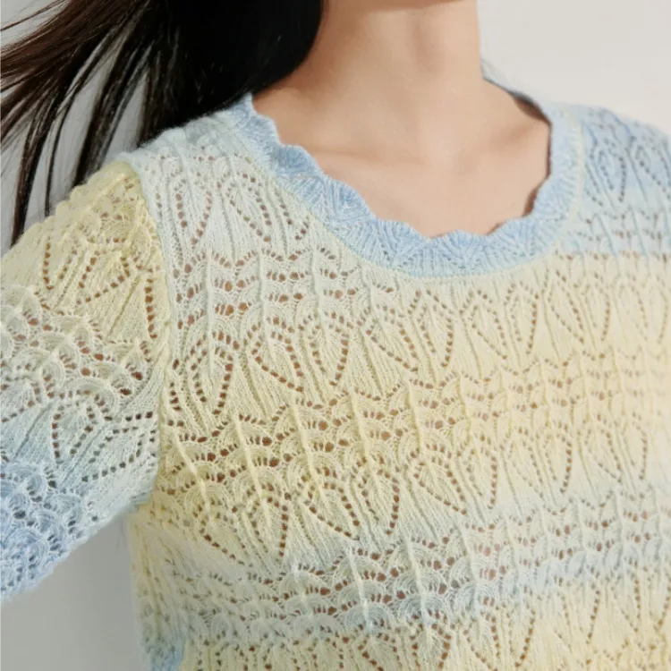 Inman Top Women's Yellow Blue Stripes-5