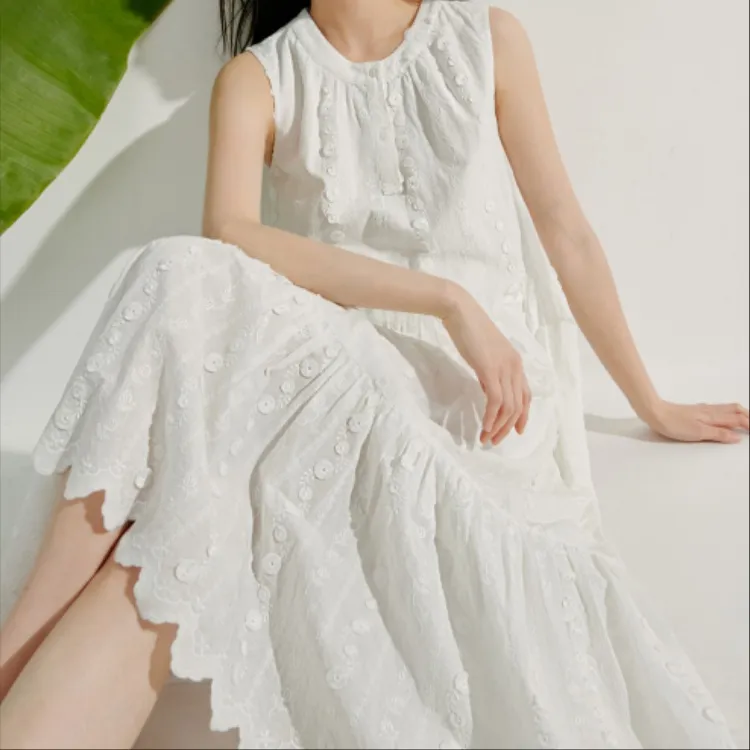 Inman Sleeveless Dress Women's Pearl White-3