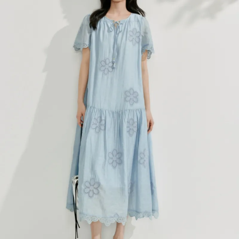 Inman Short Sleeved Dresses Women's Haze Blue-2