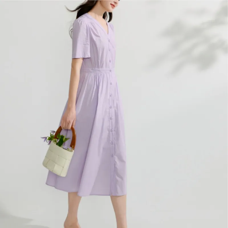 Inman Short Sleeved Dress Women's Noble Purple-4