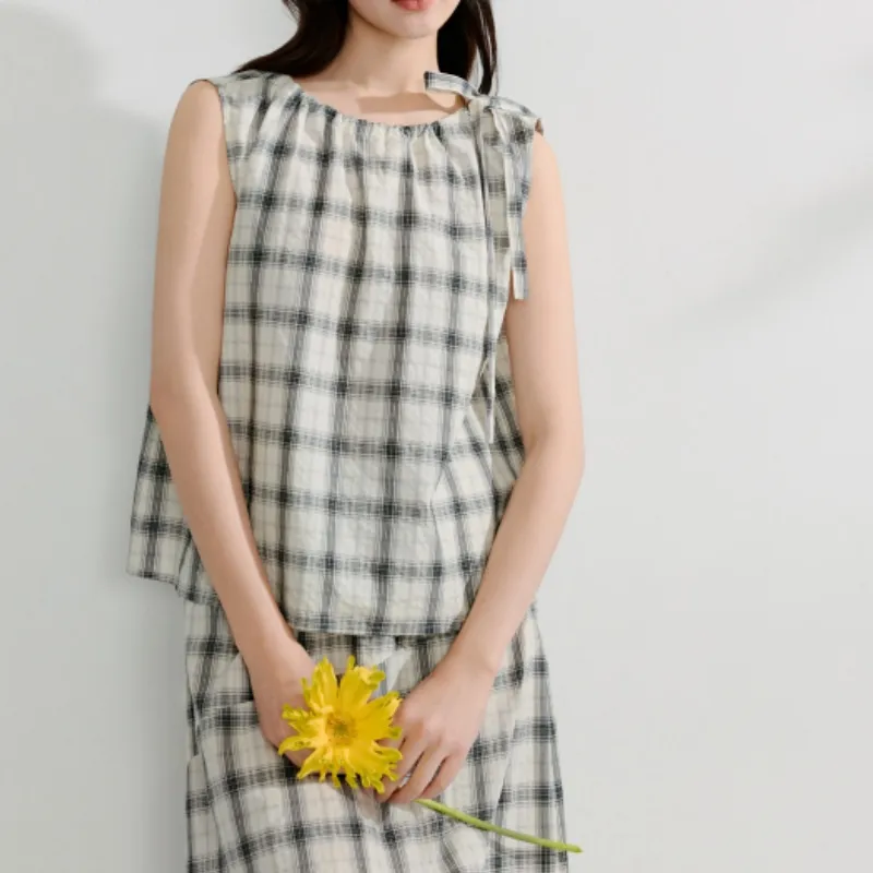 Inman Shirt Women's Black White Plaid-3