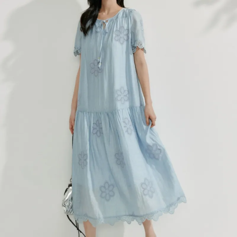 Inman Short Sleeved Dresses Women's Haze Blue-3