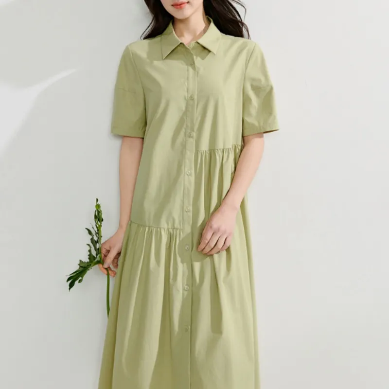 Inman Long Sleeved Dress Women's Khaki Green-2