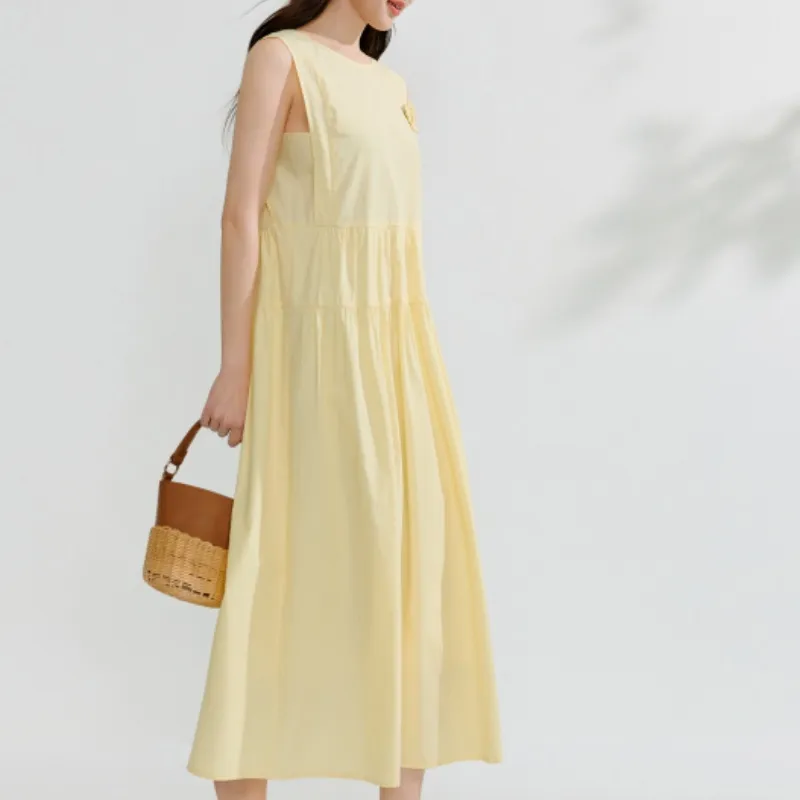 Inman Sleeveless Dress Women's Light Yellow-3