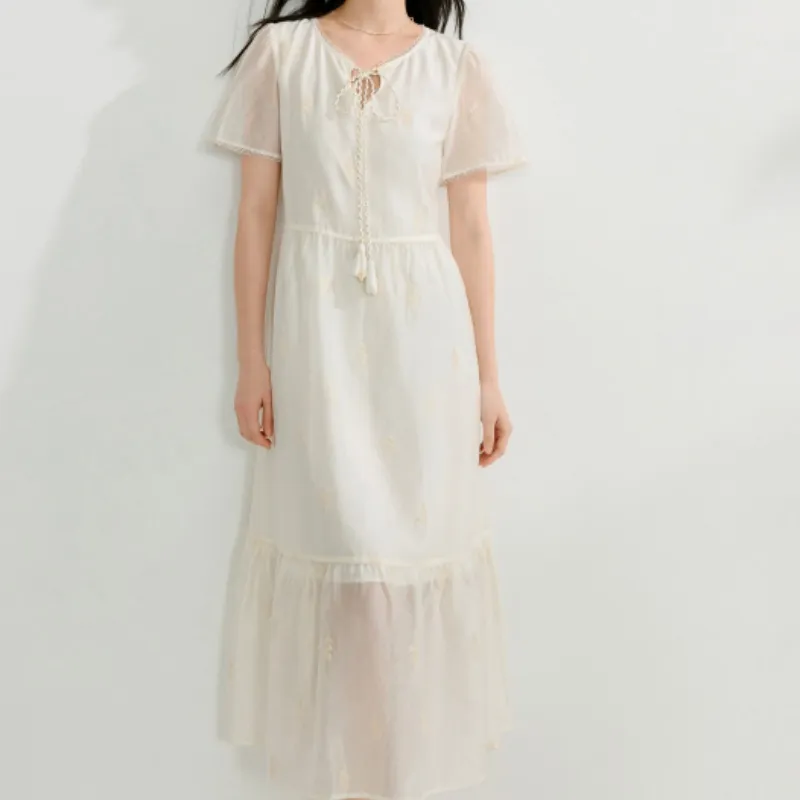 Inman Short Sleeved Dress Women's Fragrant Light Apricot-3