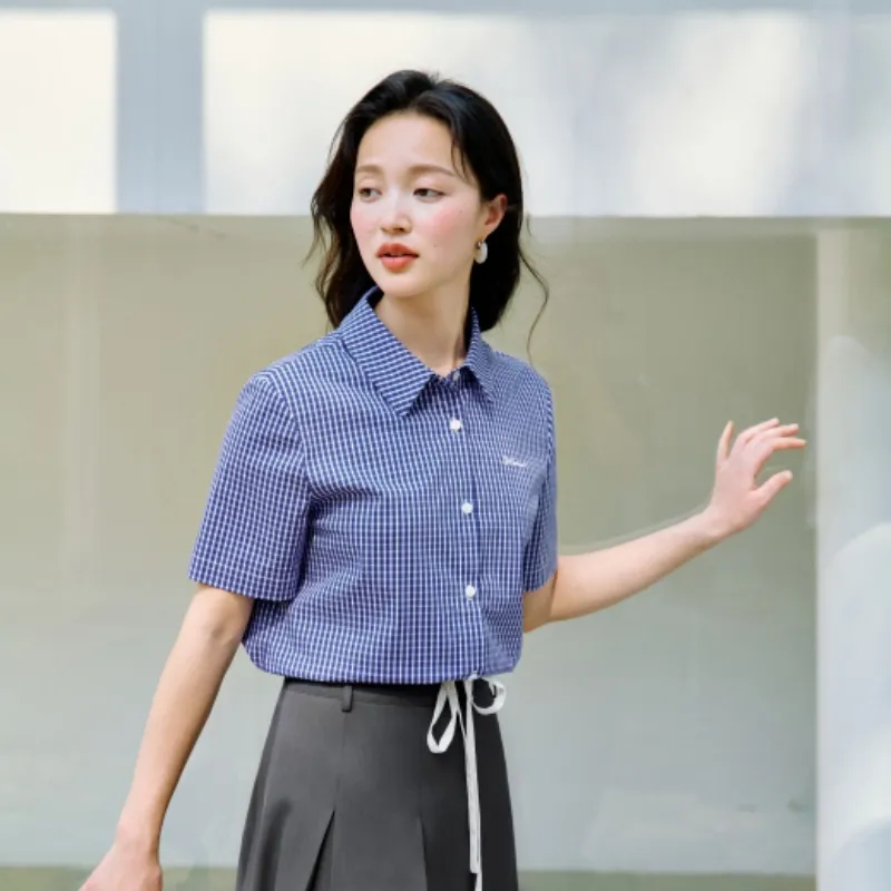 Inman Shirts Women's Royal Blue Plaid-3