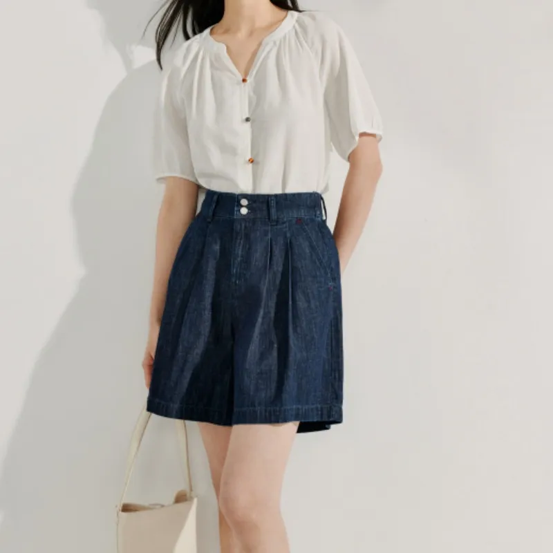 Inman Denim Shorts Women's Dark Blue-2