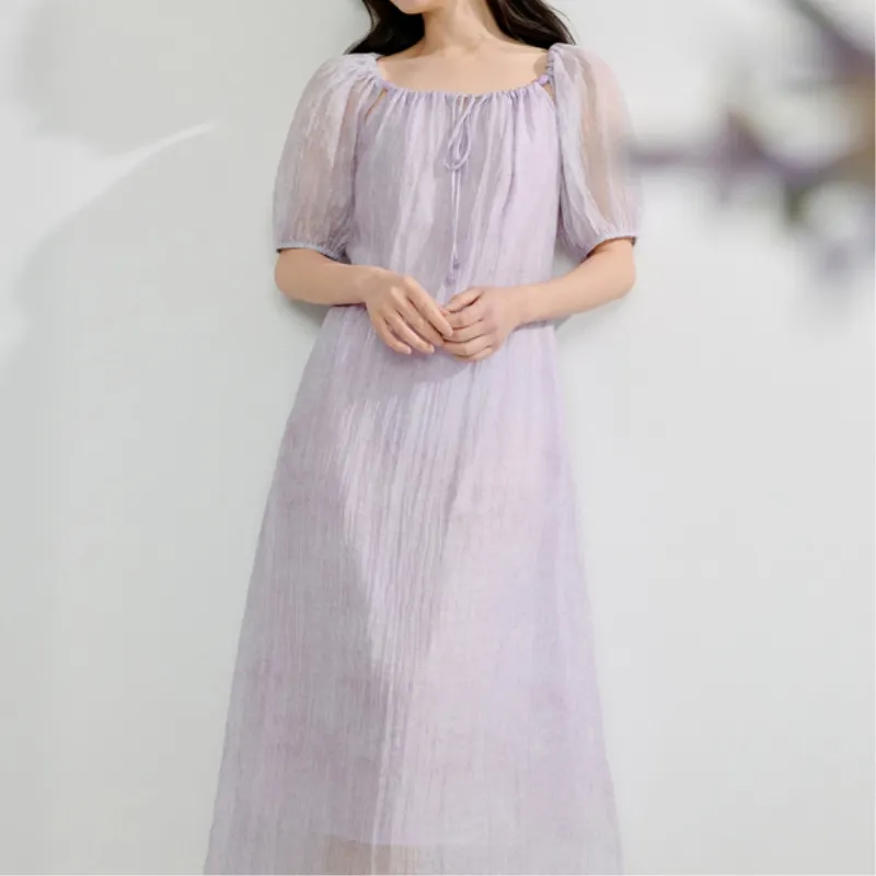 Inman Short Sleeved Dress Women's Smoke Purple-3