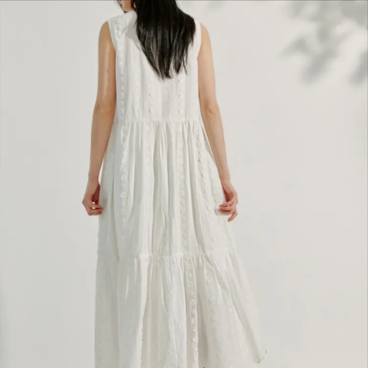 Inman Sleeveless Dress Women's Pearl White-4
